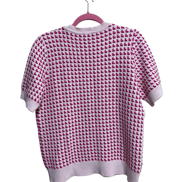 Ann Taylor Factory Textured Knit Short Sleeve Sweater Top Women’s Size L‎ - Picture 2 of 5